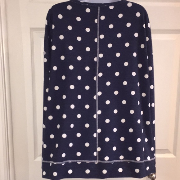 Cyrus Woman’s Navy & White Polka Dot Top Size XL - Picture 6 of 13
